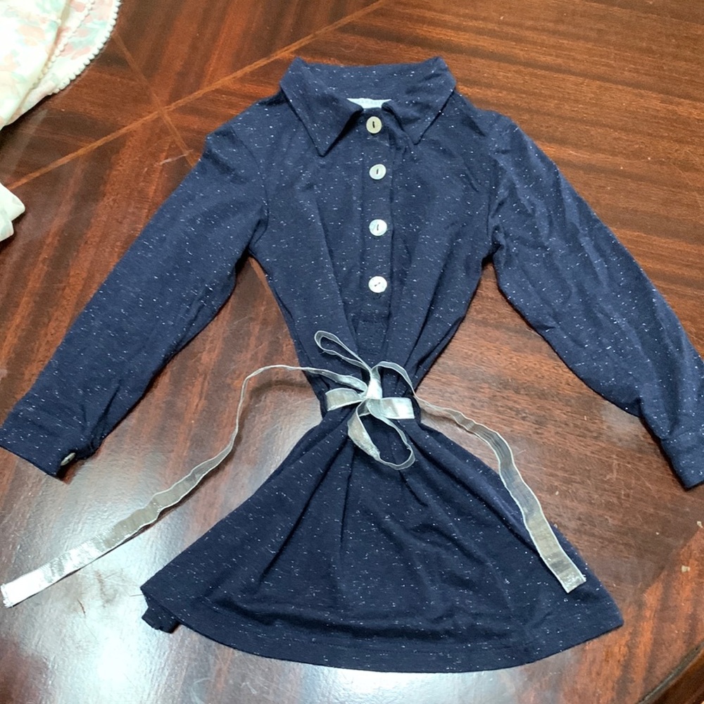 Charabia girls navy sparkle tunic/blouse size 3A